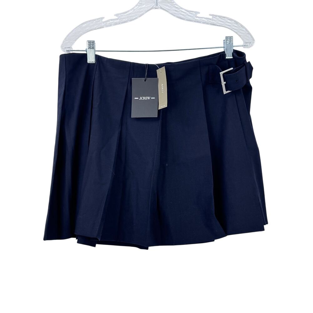 J. Crew Women's Pleated Mini Skirt with Buckle Detail Navy Size 14 NWT - Picture 5 of 12